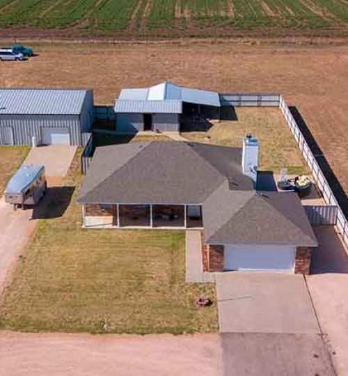 House photo shot by drone by Tate Atkinson.